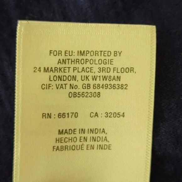 Akemi + Kin Anthropologie Blouse Womans Size M Navy Blue Cotton - Picture 10 of 12